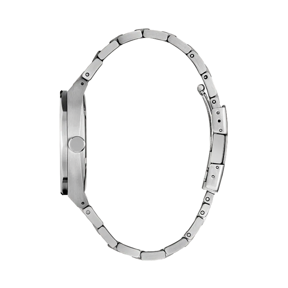 Sport Luxury 40mm watch on a stainless steel bracelet shown from the side.