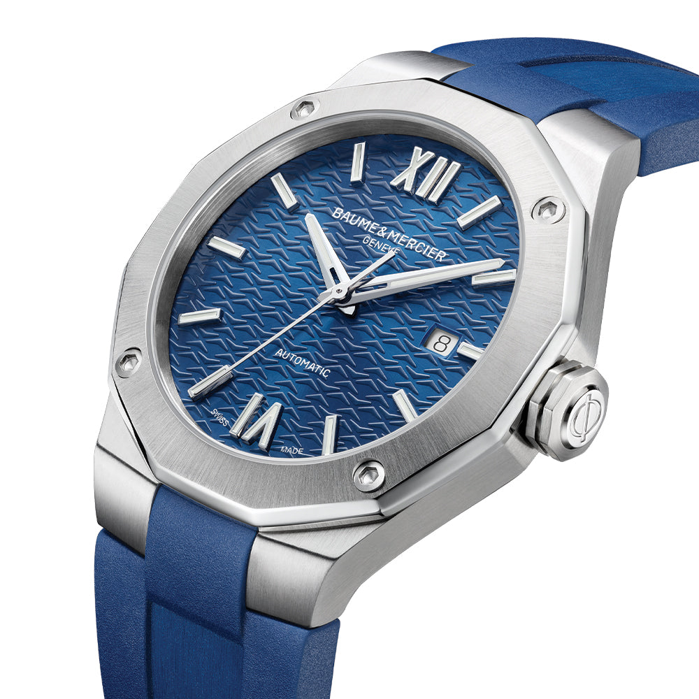 Riviera 10619 Automatic Date 42mm - Blue on Rubber Strap