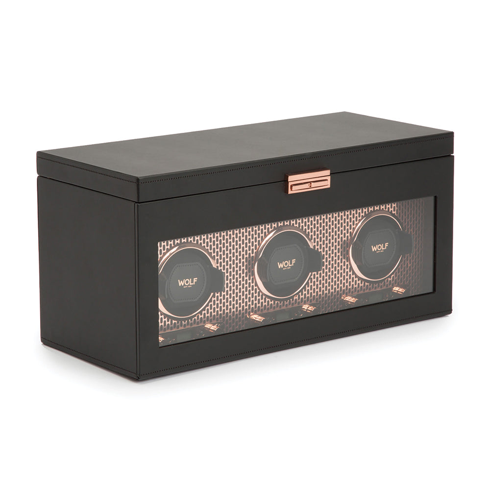 Axis Triple Watch Winder With Storage - Copper