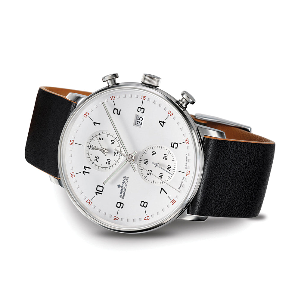 FORM C Chronograph w/ Numerals 40mm - White on Leather Strap