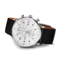 FORM C Chronograph w/ Numerals 40mm - White on Leather Strap