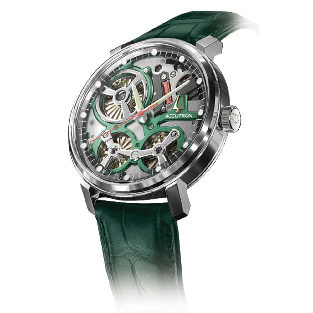 Spaceview 2020 43.5mm - Smoke Grey on Green Alligator Strap