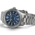 Khaki Field Titanium Auto 42mm - Blue on Bracelet