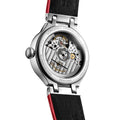 PrimaLuna Moonphase with Diamonds 34mm - White Mother-of-Pearl on Red Leather Strap