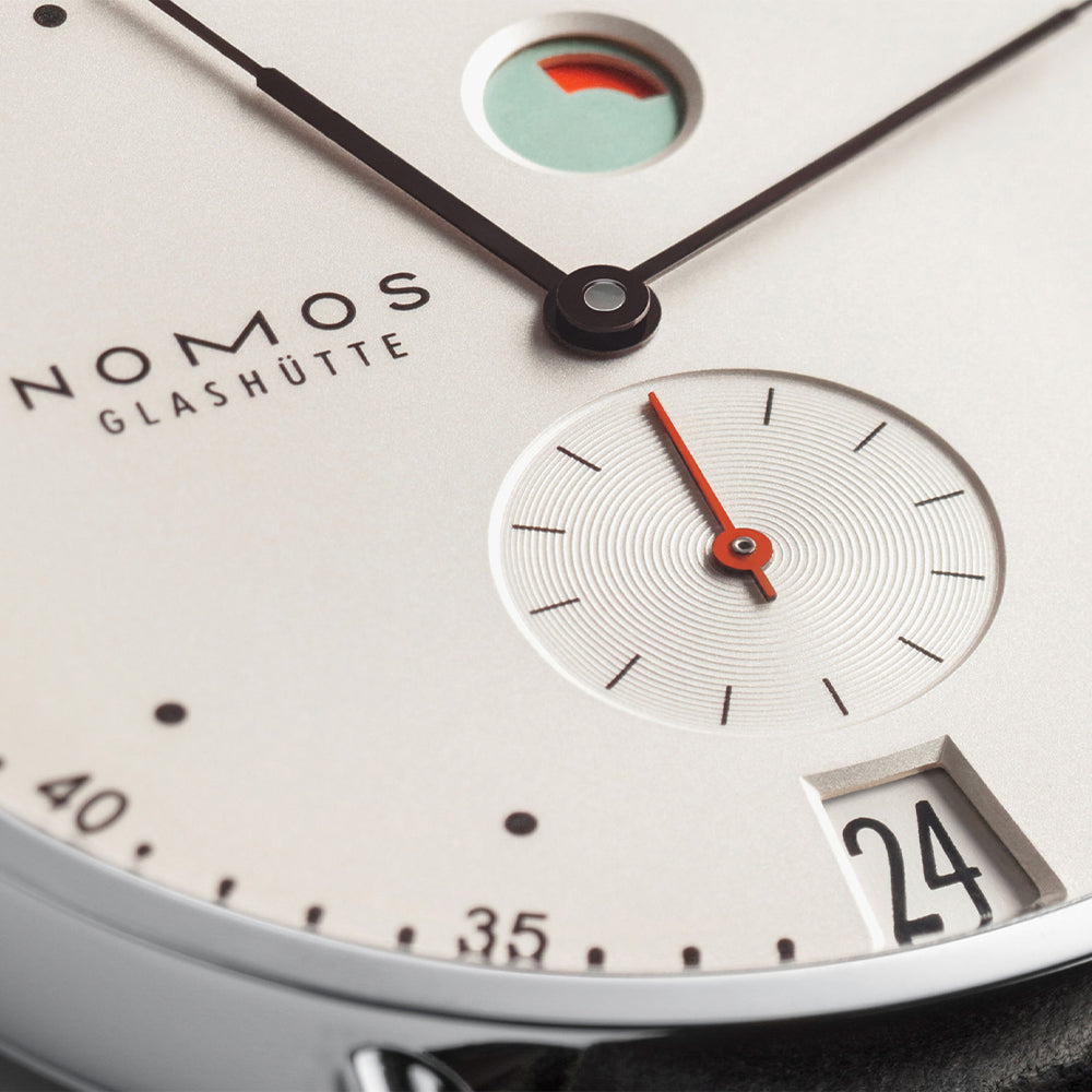 Metro 37mm - White Silver-Plated on Leather Strap