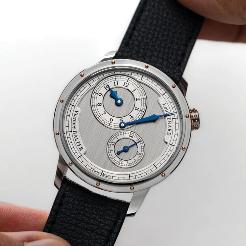 Le Régulateur Louis Erard x Vianney Halter II Worldwide Limtied Edition 43mm - Silver on Leather Strap