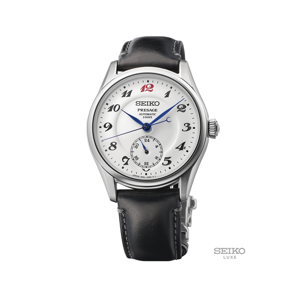 HCC005 Presage Classic 39.6mm - White on Leather Strap