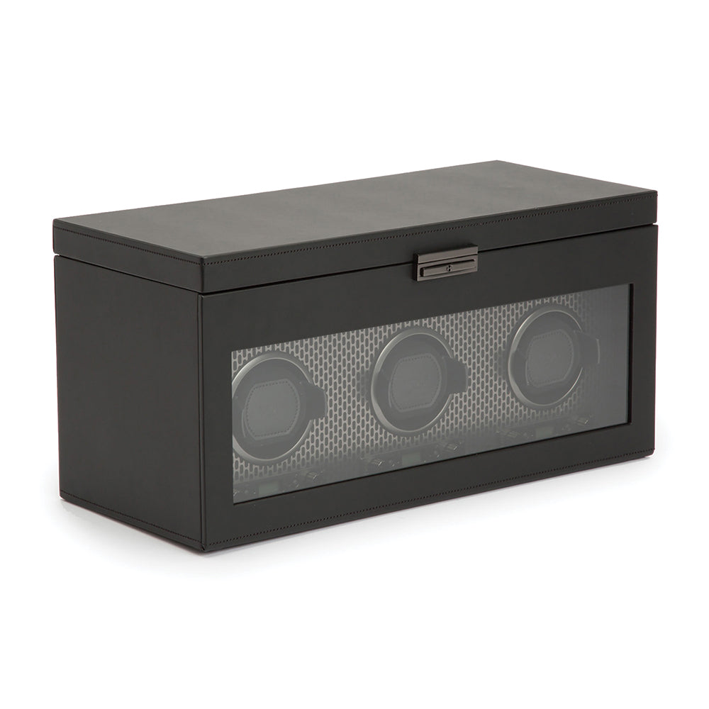 Axis Triple Watch Winder With Storage - Power Coat