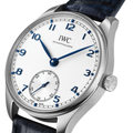 Portugieser Automatic 40mm - Silver w/ Blue Accents on Leather Strap