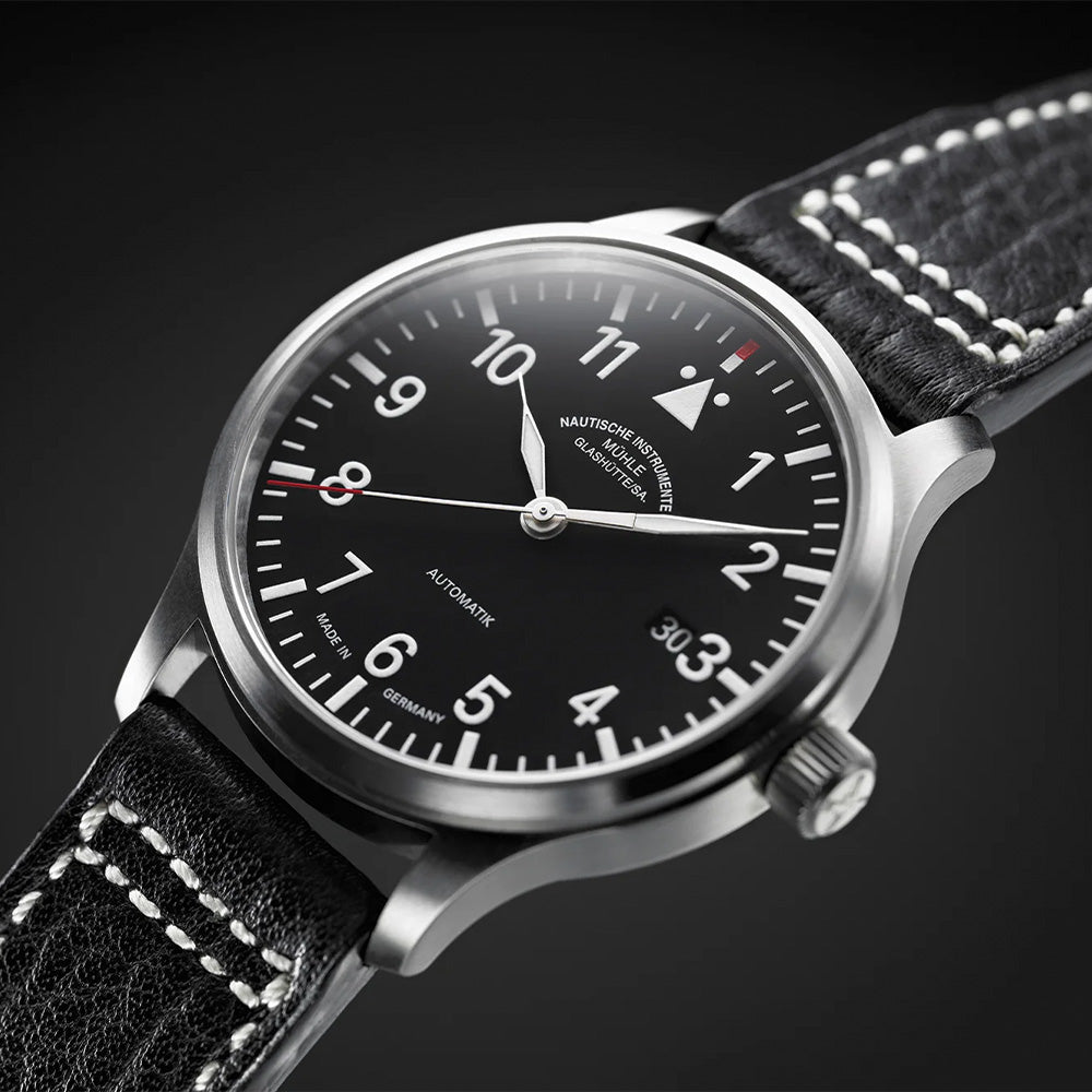 Terrasport II 40mm - Black on Leather Strap | Teddy Baldassarre