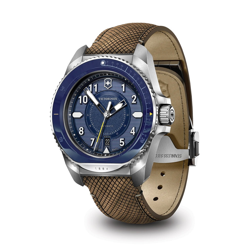 Journey 1884 Quartz 43mm - Blue on Wood Strap w/ Extra Rubber Strap