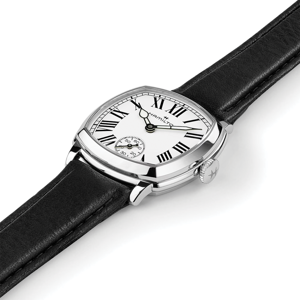 American Classic Cushion Mechanical 30mm - White on Leather Strap