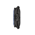 Side profile of Tissot Seastar 2000 Professional Powermatic 80 Ceramic 44mm in blue on a rubber strap
