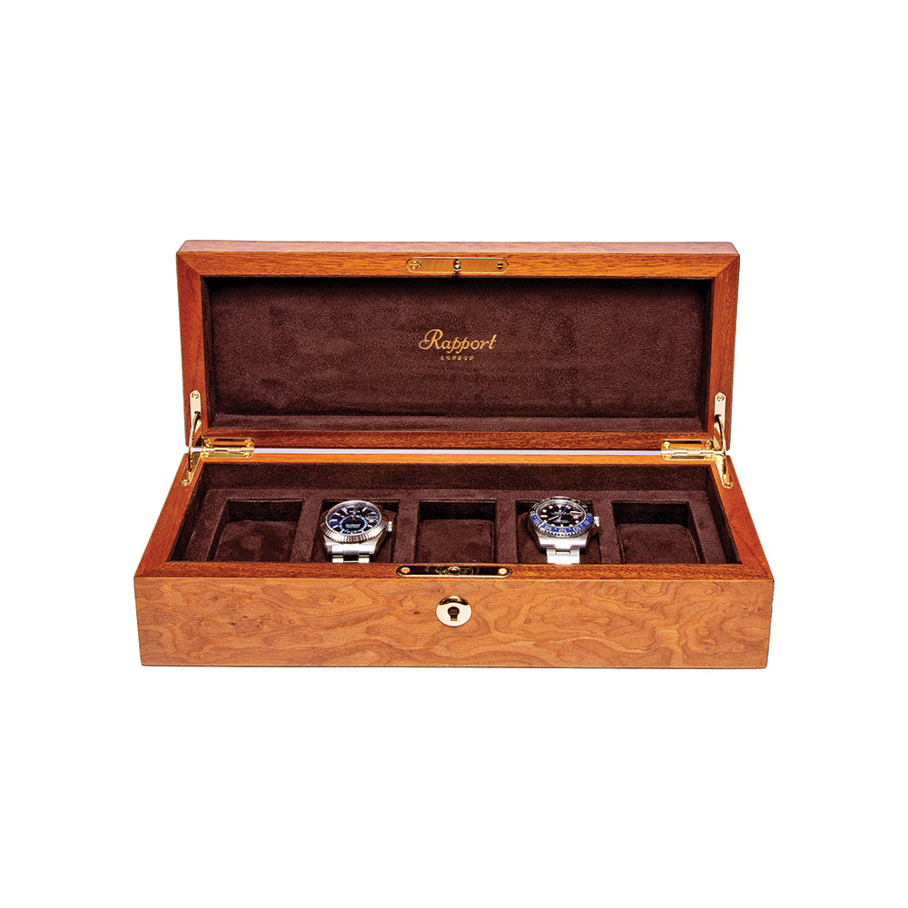Heritage Five Watch Box - Burr Walnut