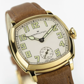 American Classic Cushion Mechanical PVD Gold-Tone 30mm - Beige on Leather Strap