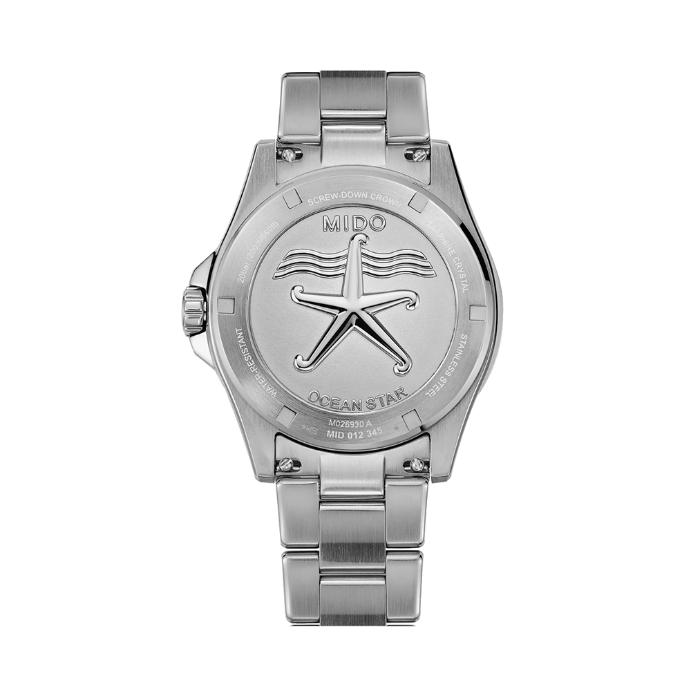 Ocean Star 200 41mm - White, Black Bezel on Bracelet