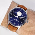 Lunascope 40mm - Sunburst Blue on Leather Strap