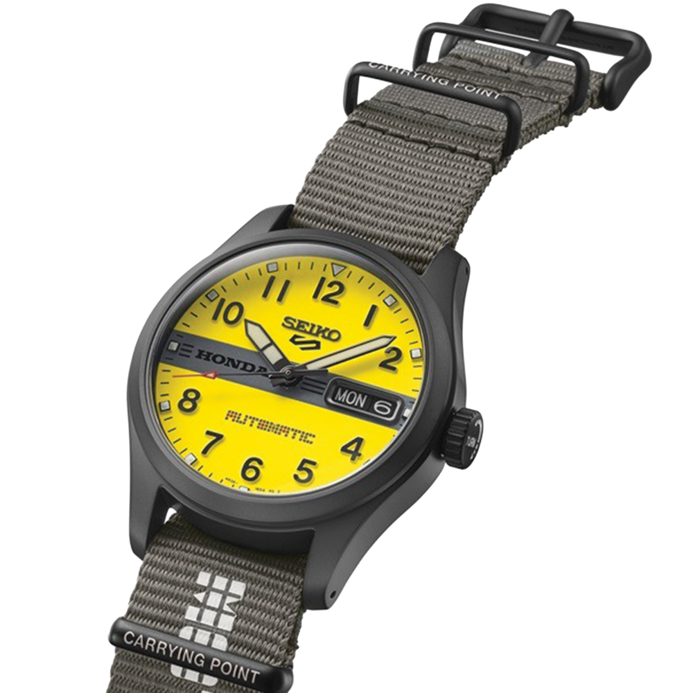 HDB010 5 Sports Field Honda Motocompo Limited Edition 36.4mm - Yellow on Fabric Strap