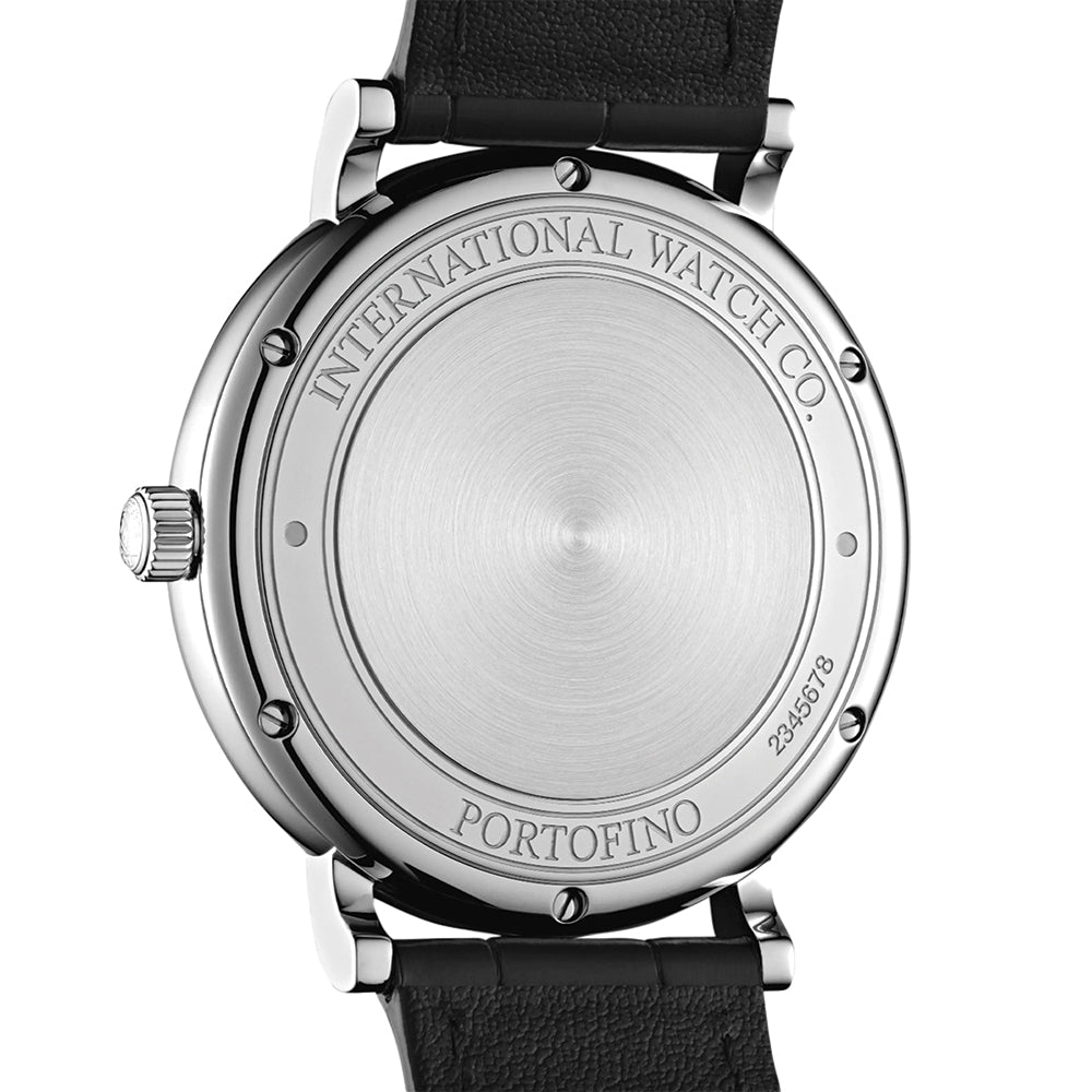 Portofino Automatic Gold Accents 40mm - Silver on Leather Strap