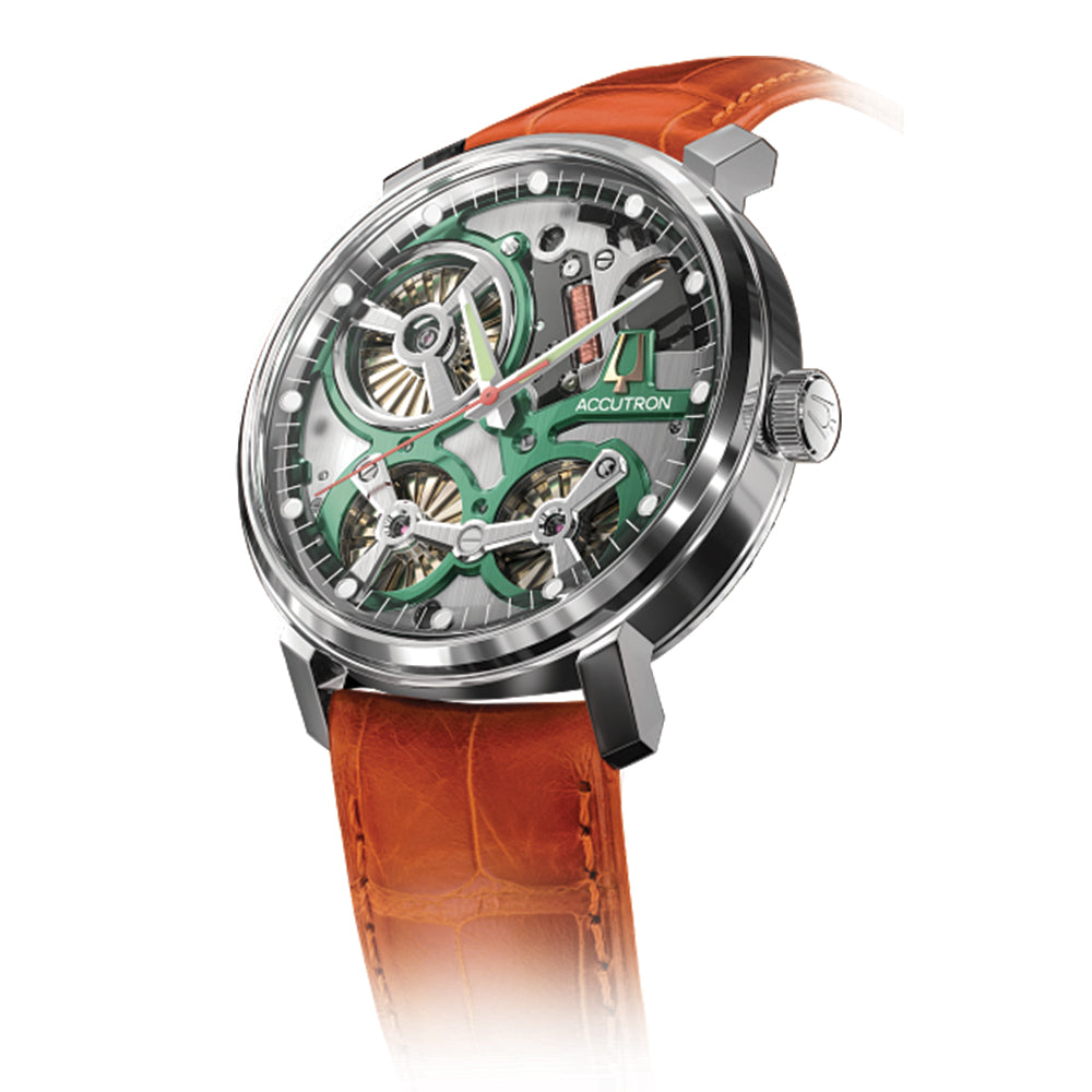 Spaceview 2020 43.5mm - Smoke Grey on Orange Alligator Strap