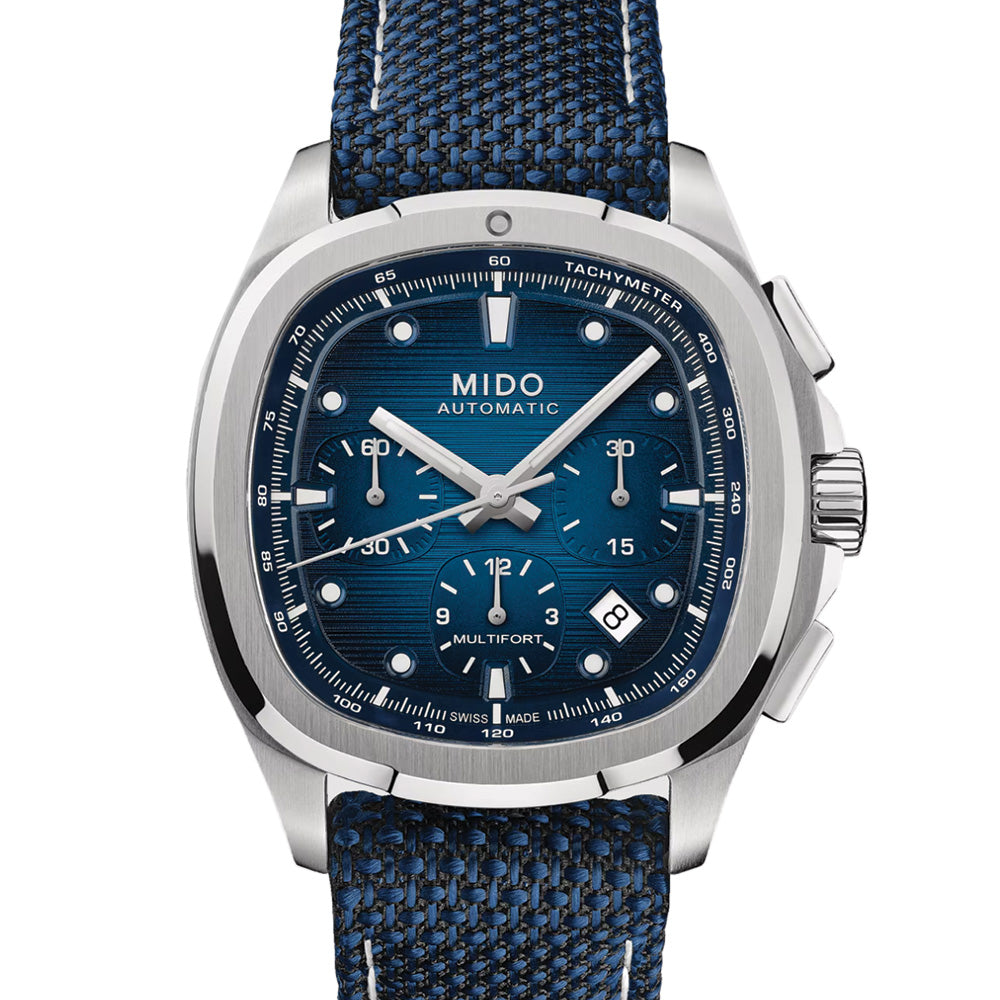 Multifort TV Chronograph Special Edition 42mm - Blue on Bracelet w/ Extra Fabric Strap