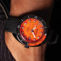Devil Diver 41mm - Orange Rubber Strap