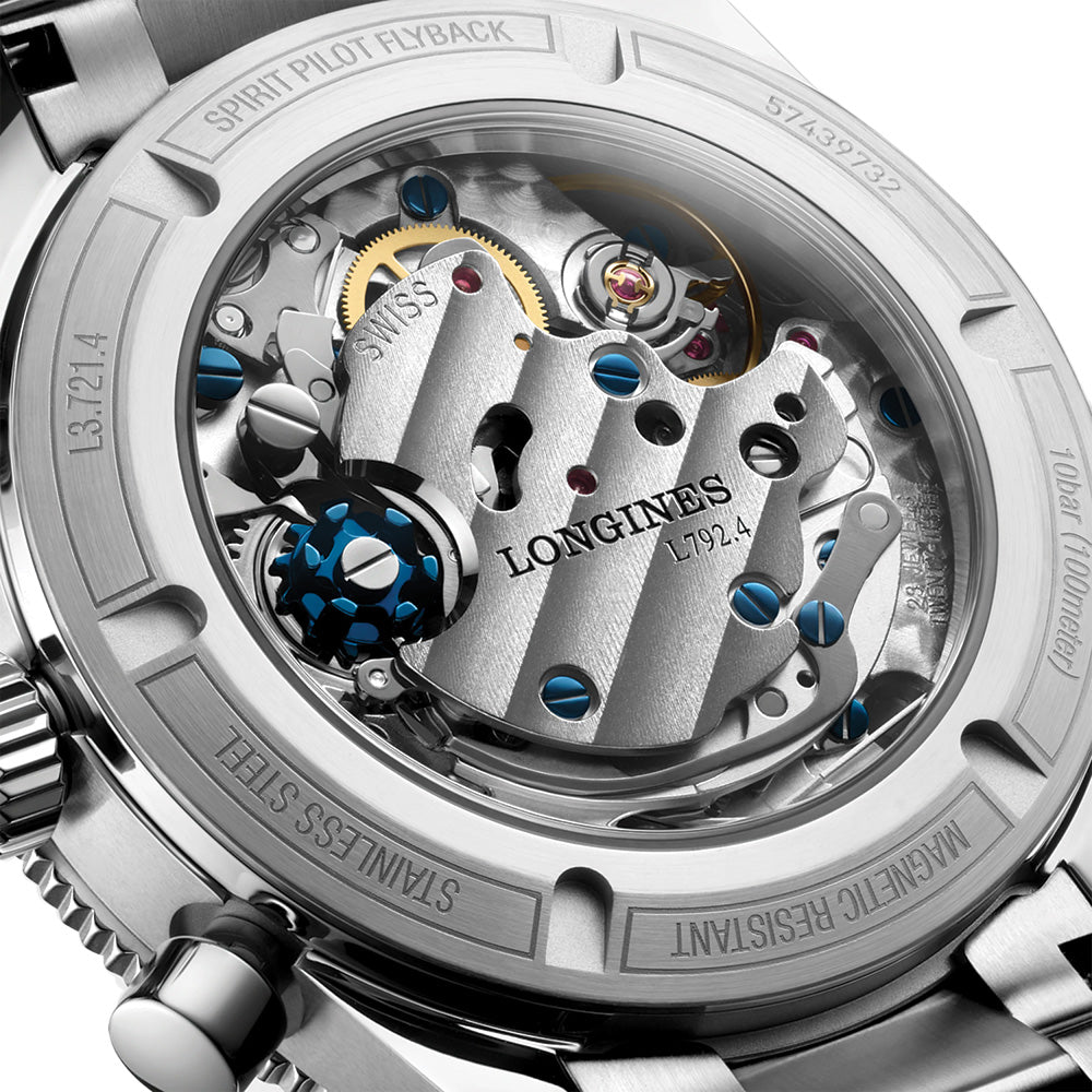 Longines Spirit Pilot Flyback 39.5mm - Black on Bracelet | Teddy