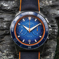 Sportivo Active Chronograph 42.5mm - Blue on Canvas-Rubber Strap