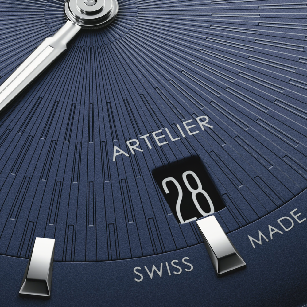 Artelier Date 38mm - Blue on Leather Strap