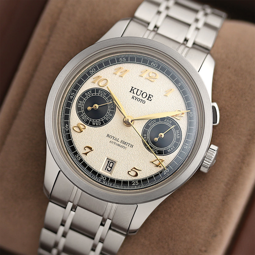 ROYAL SMITH Panda x Grainy Finish 35mm - Ivory on Flat-Link Bracelet