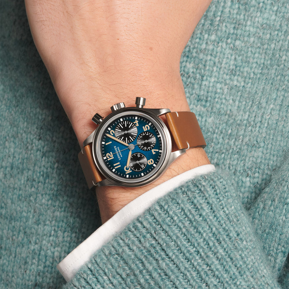 Avigation BigEye 41mm - Blue on Leather Strap