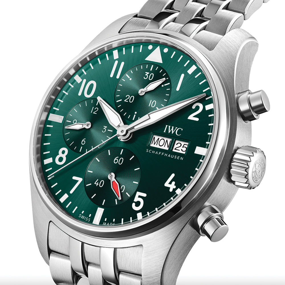 Pilot's Watch Chronograph 41mm - Green on Bracelet