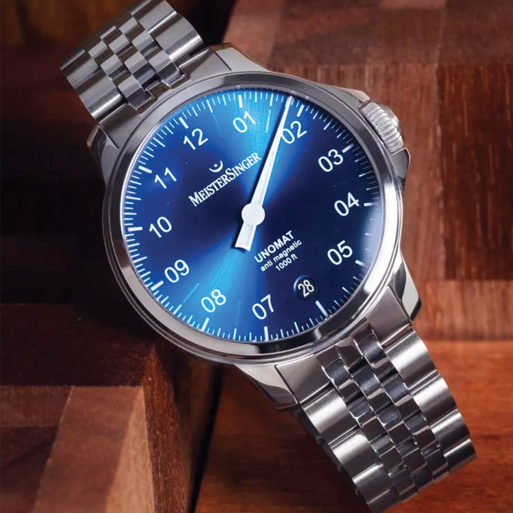 Unomat Automatic 43mm - Sunburst Medium Blue on Bracelet