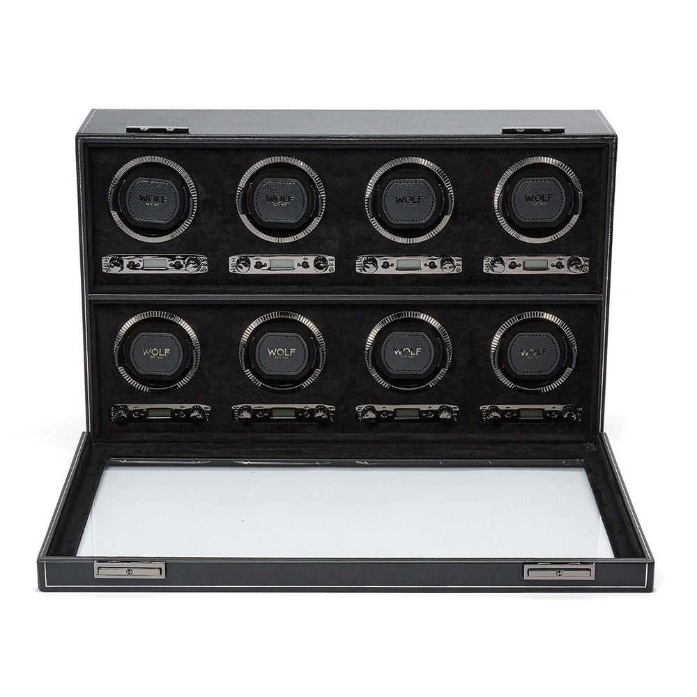British Racing 8 Piece Watch Winder - Black
