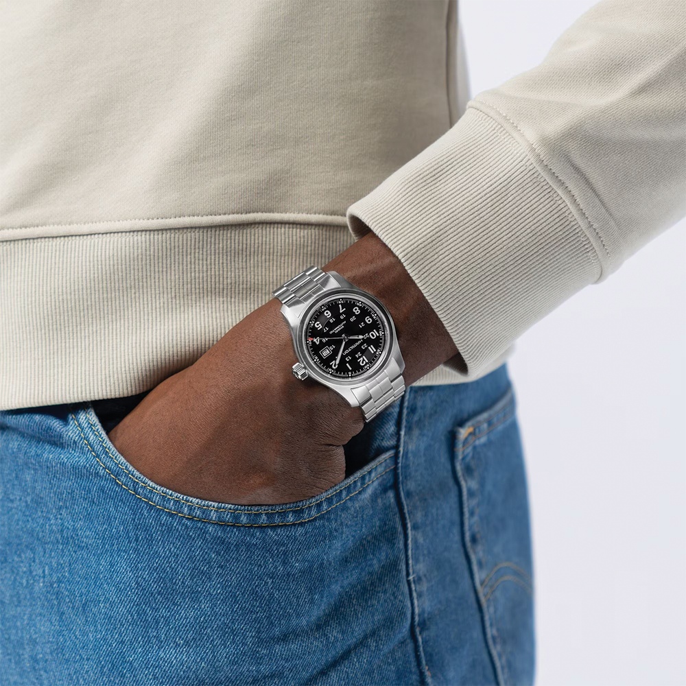 Khaki Field Auto 42mm - Black on Bracelet