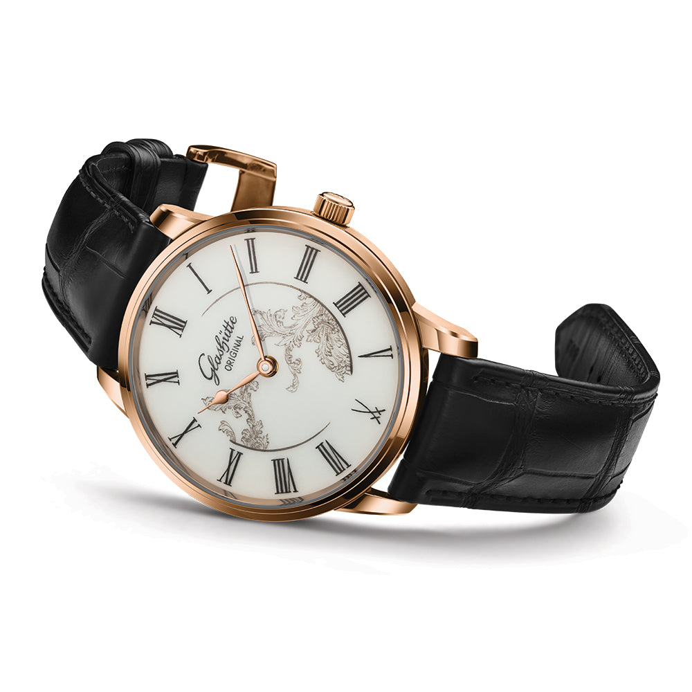 Senator Meissen Limited Edition Red Gold 40mm - White on Leather Strap
