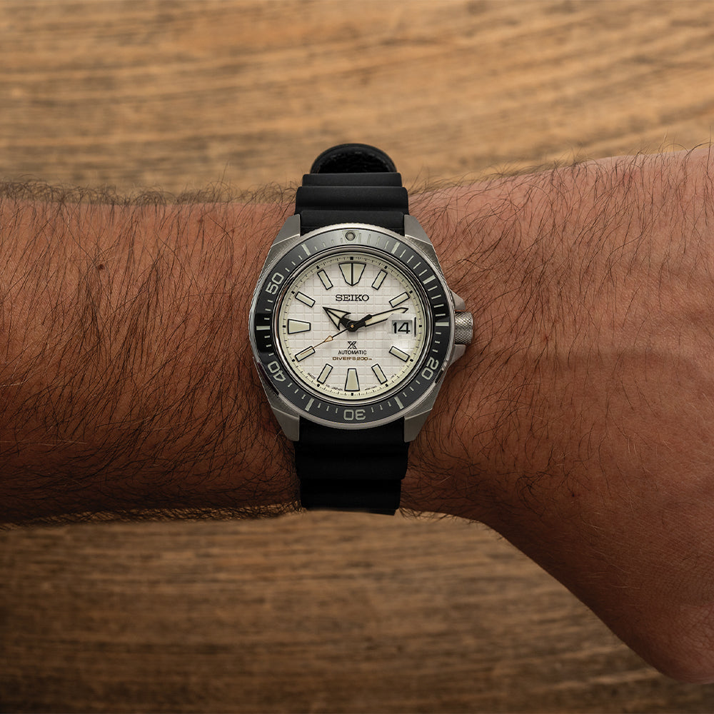 SRPE37 Prospex Sea 44mm White on Rubber Strap Teddy Baldassarre