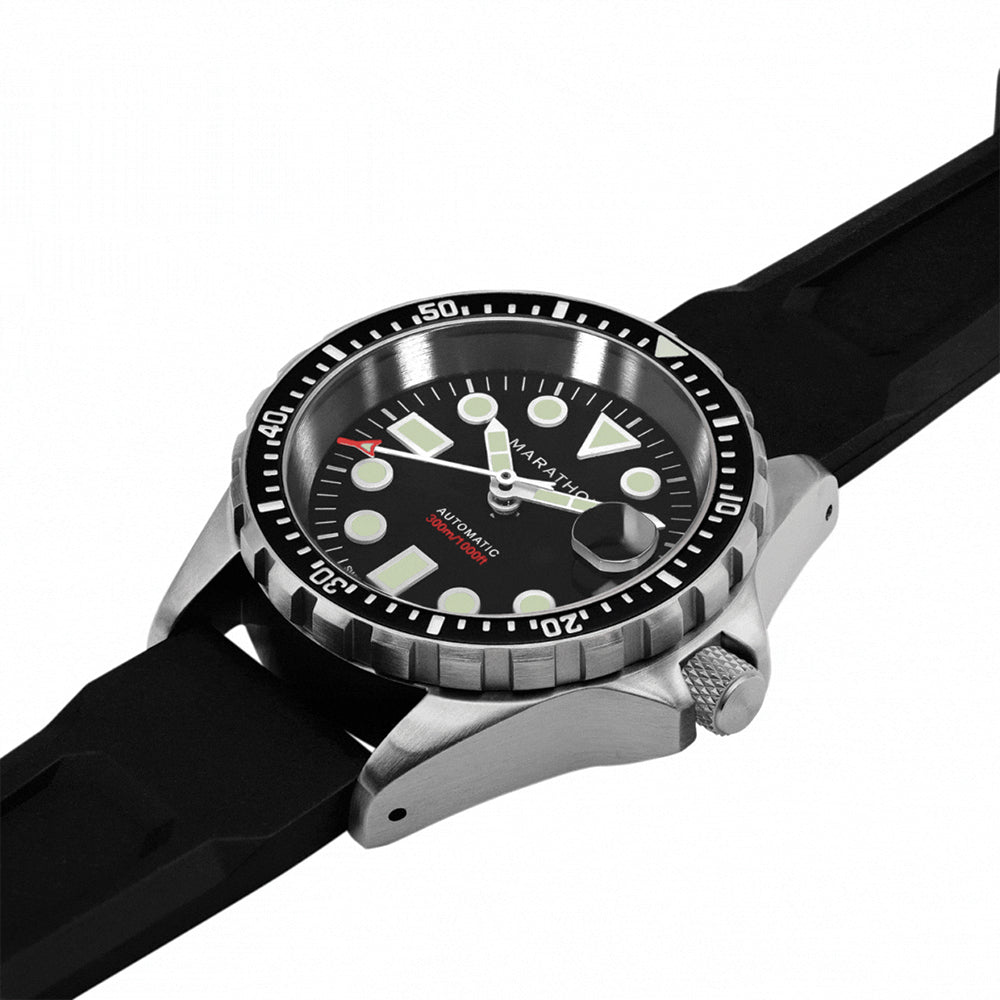 OSAR-Diver Type I Automatic with Date 36mm - Black on Rubber Strap