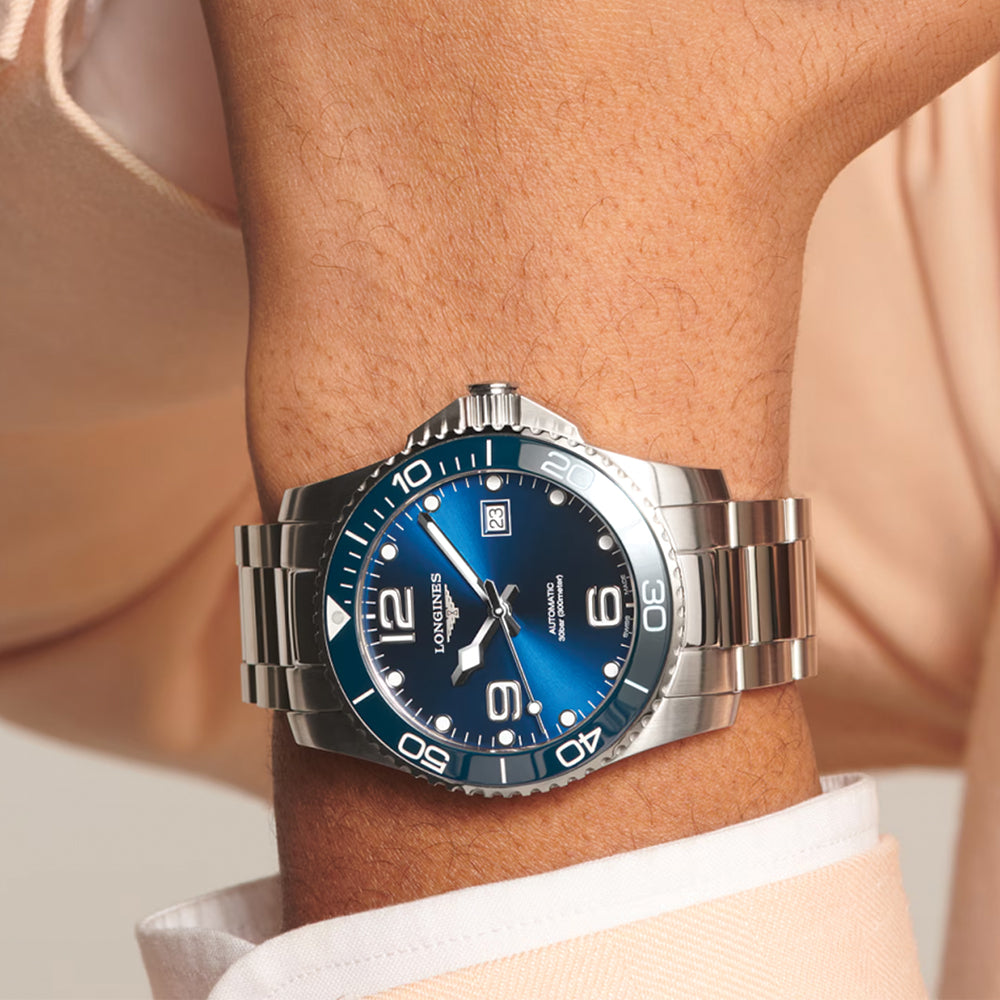 HydroConquest 41mm - Sunray Blue on Bracelet
