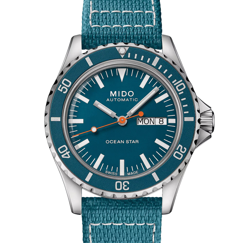 Ocean Star Tribute 40.5mm - Blue on Bracelet w/ Additional Fabric Strap