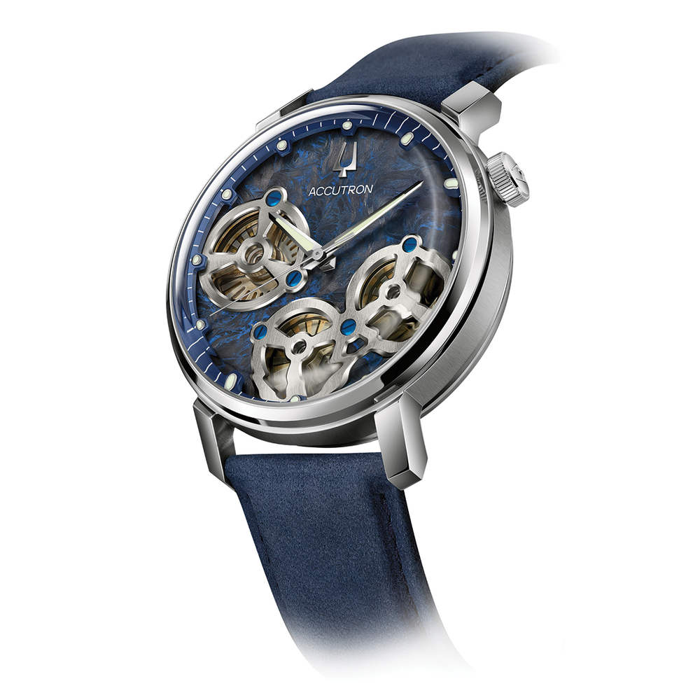 Spaceview Evolution 43.5mm - Blue on Leather Strap