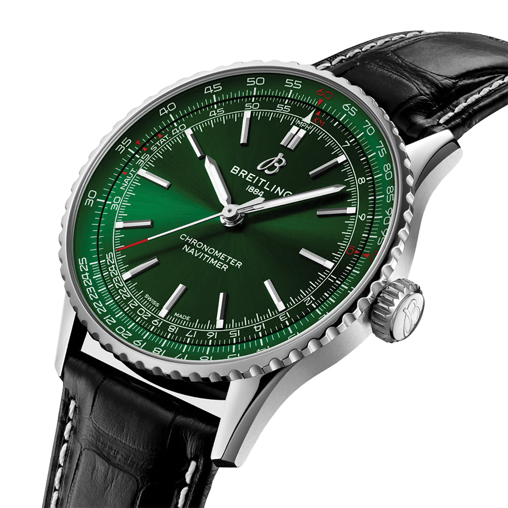 Navitimer Automatic 41mm - Green on Leather Strap