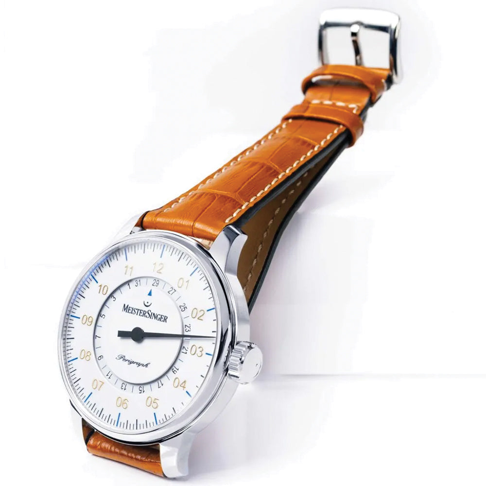 Perigraph 43mm -  White on Leather Strap
