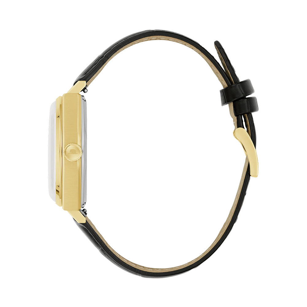 Frank Sinatra Nothing But The Best Gold-Tone 37mm - Silver on Leather Strap