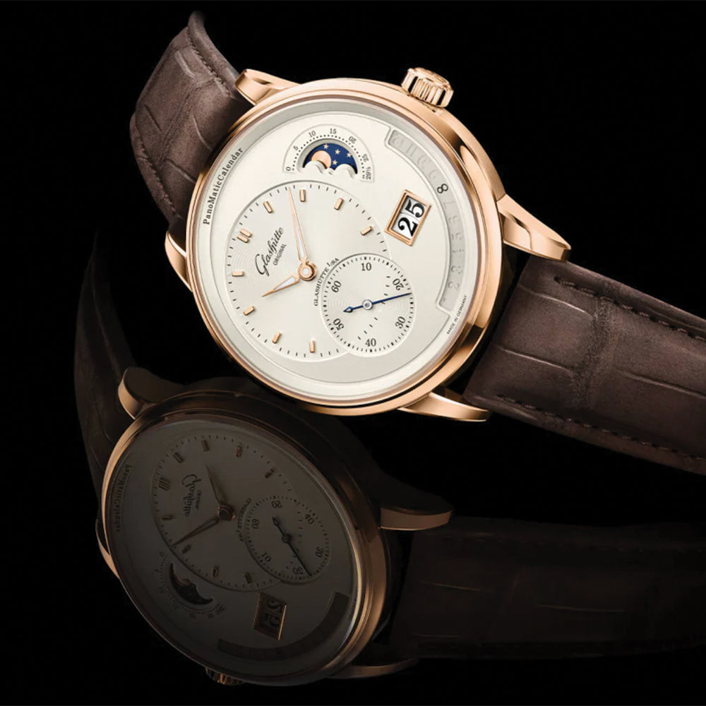 PanoMaticCalendar Red Gold 42mm - Ivory on Strap