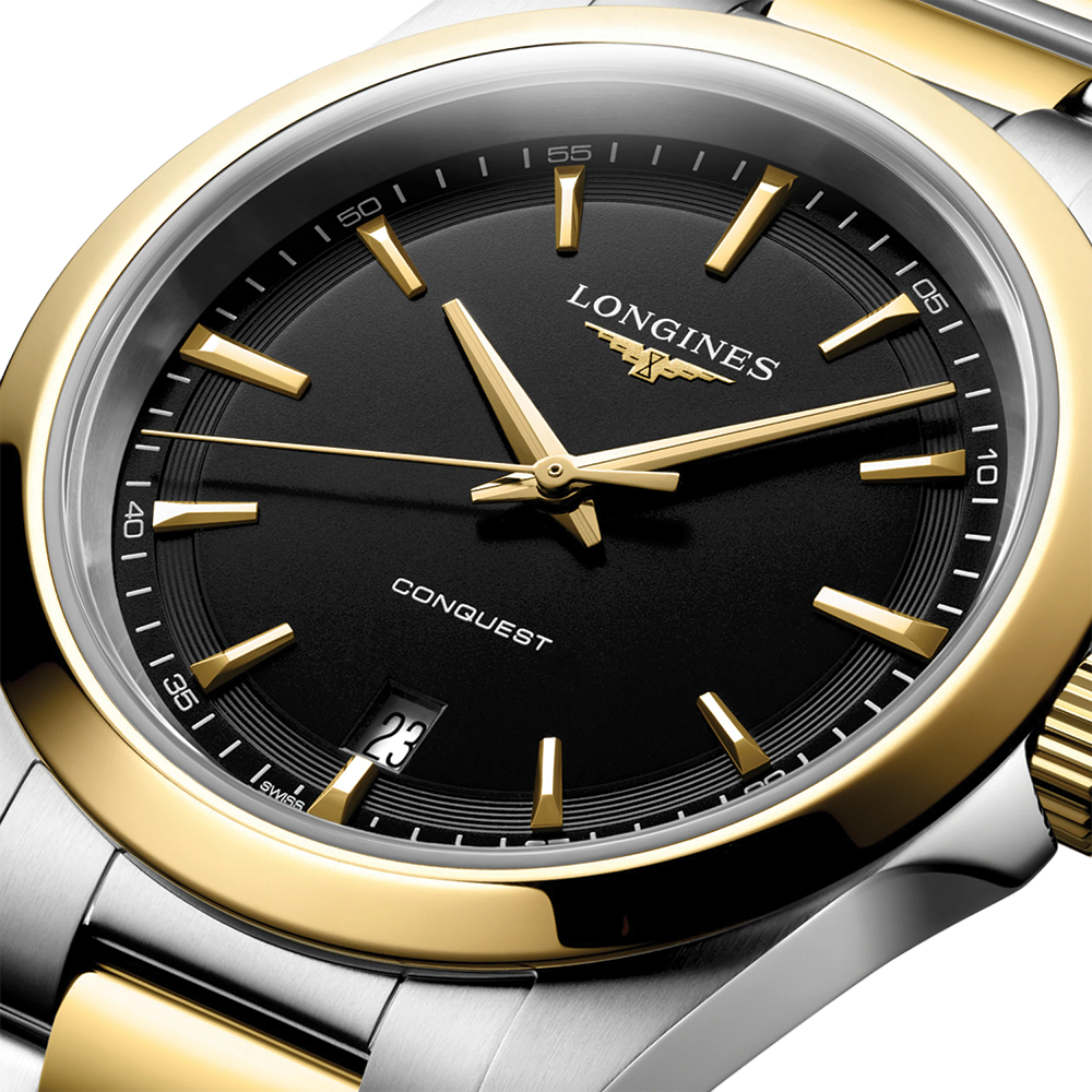 Conquest Quartz Two-Tone 38mm - Black on Bracelet - Teddy Baldassarre Conquest Quartz Two-Tone 38mm - Black on Bracelet - Teddy Baldassarre