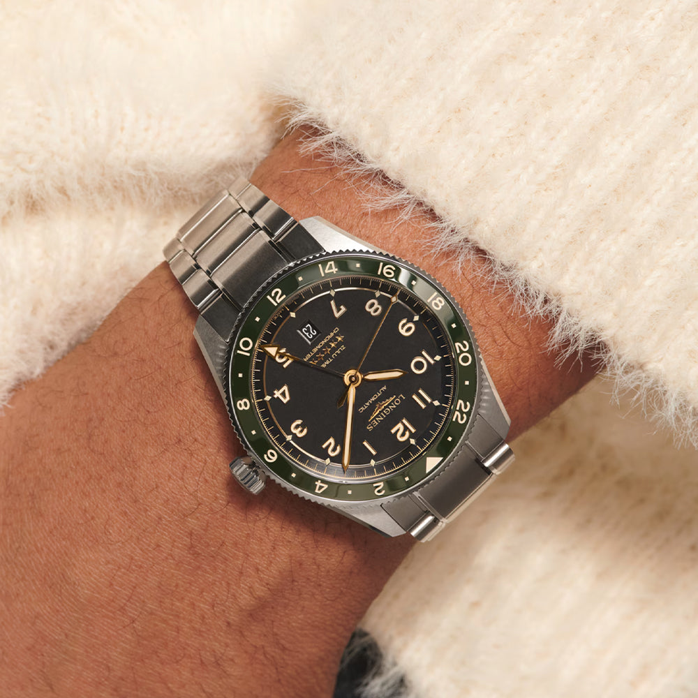 Spirit Zulu Time Green Bezel 42mm - Black on Bracelet | Teddy