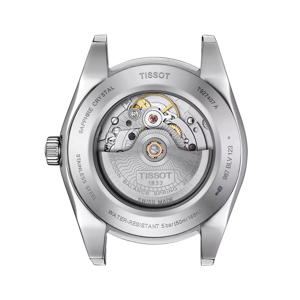 Gentleman Powermatic 80 Silicium Solid 18K Gold Bezel 40mm - Blue on Leather Strap