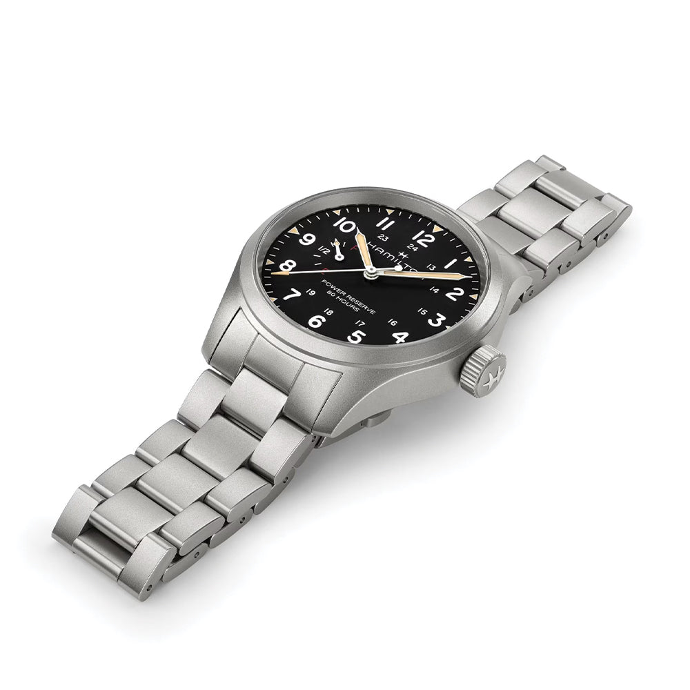 Khaki Field Mechanical Power Reserve 40mm - Black on Bracelet