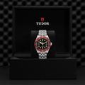 Black Bay 41mm - Black, Burgundy Bezel on Bracelet